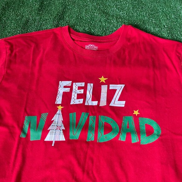 Wondershop Feliz Navidad Crew Neck Short Sleeve Loungewear Pajama Sleep Top L - Picture 5 of 13